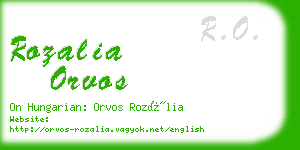 rozalia orvos business card